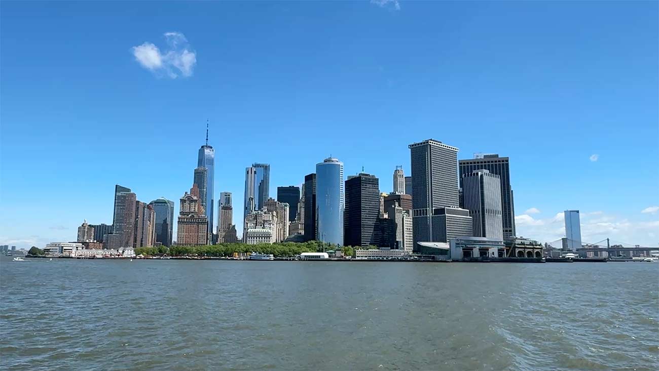 Lower Manhattan skyline from the water