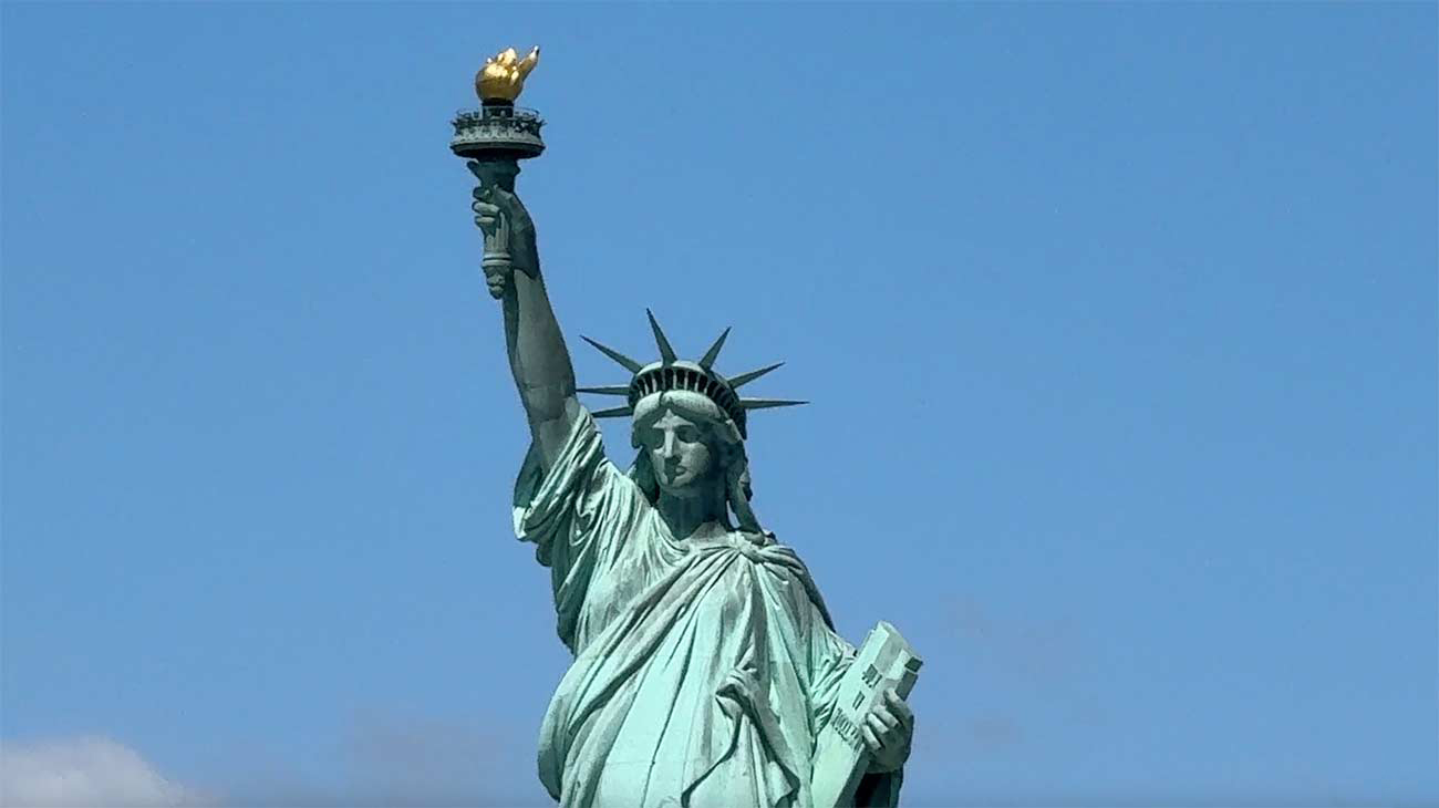 Statue of Liberty viewed from a NYC sightseeing cruise