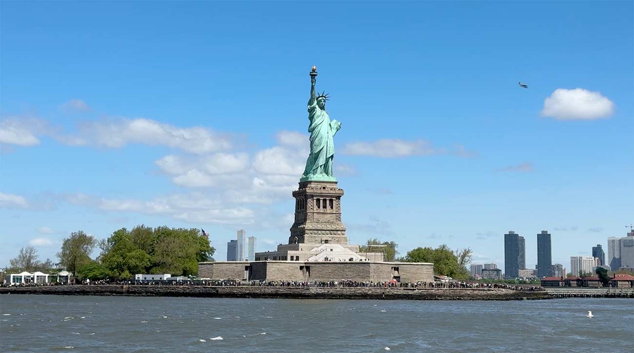 Statue of Liberty view from a New York Harbor sightseeing cruise